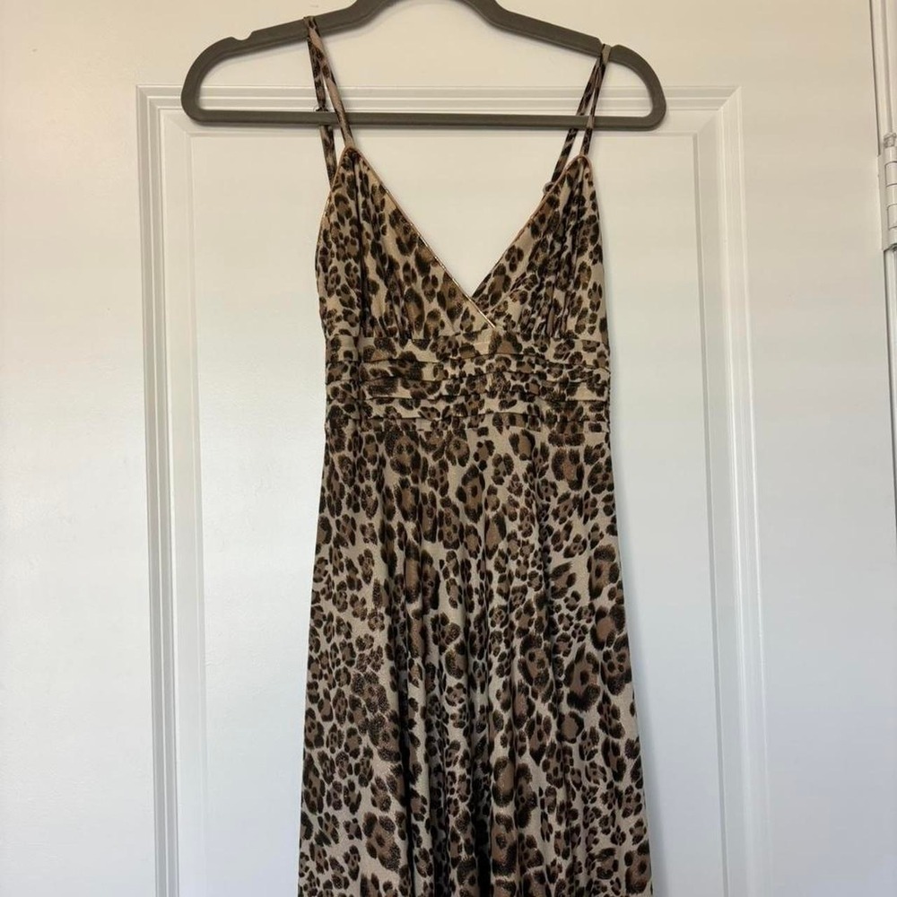 Brown and tan leopard print dress